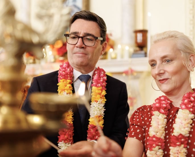 Andy Burnham makes India Promise at Downing Street Diwali Event